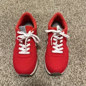 New Balance Red and White Sneakers